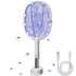 Dual-Mode UV Electric Mosquito Swatter with LED Attraction & 3000V Zapper – Rechargeable Bug Killer for Indoor and Outdoor Use (White)