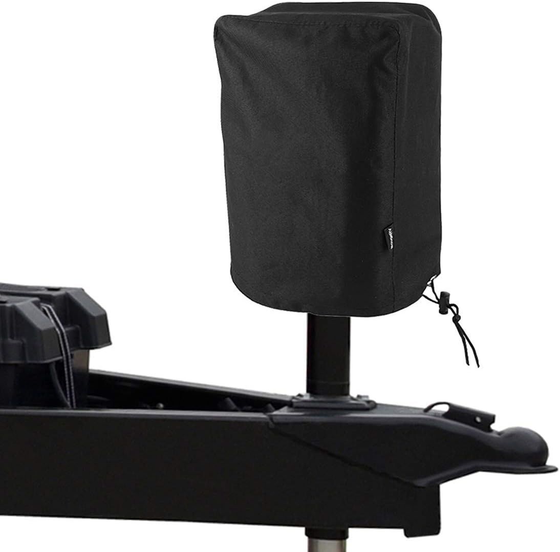 Heavy-Duty 2-Layer 600D Polyester Jack Cover for Electric Tongue Jacks on Campers, RVs, and Trailers—Features Double-Pull Drawstring, Cord Locks, and Reinforced Seams for Outdoor Use (Black)