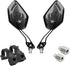 Universal Bike Rear View Mirror, Adjustable Handlebar Rearview Mirror for Motorcycle, E-Bike, Scooter, Mountain Bike, Aluminum Alloy, Wide Angle (Black)
