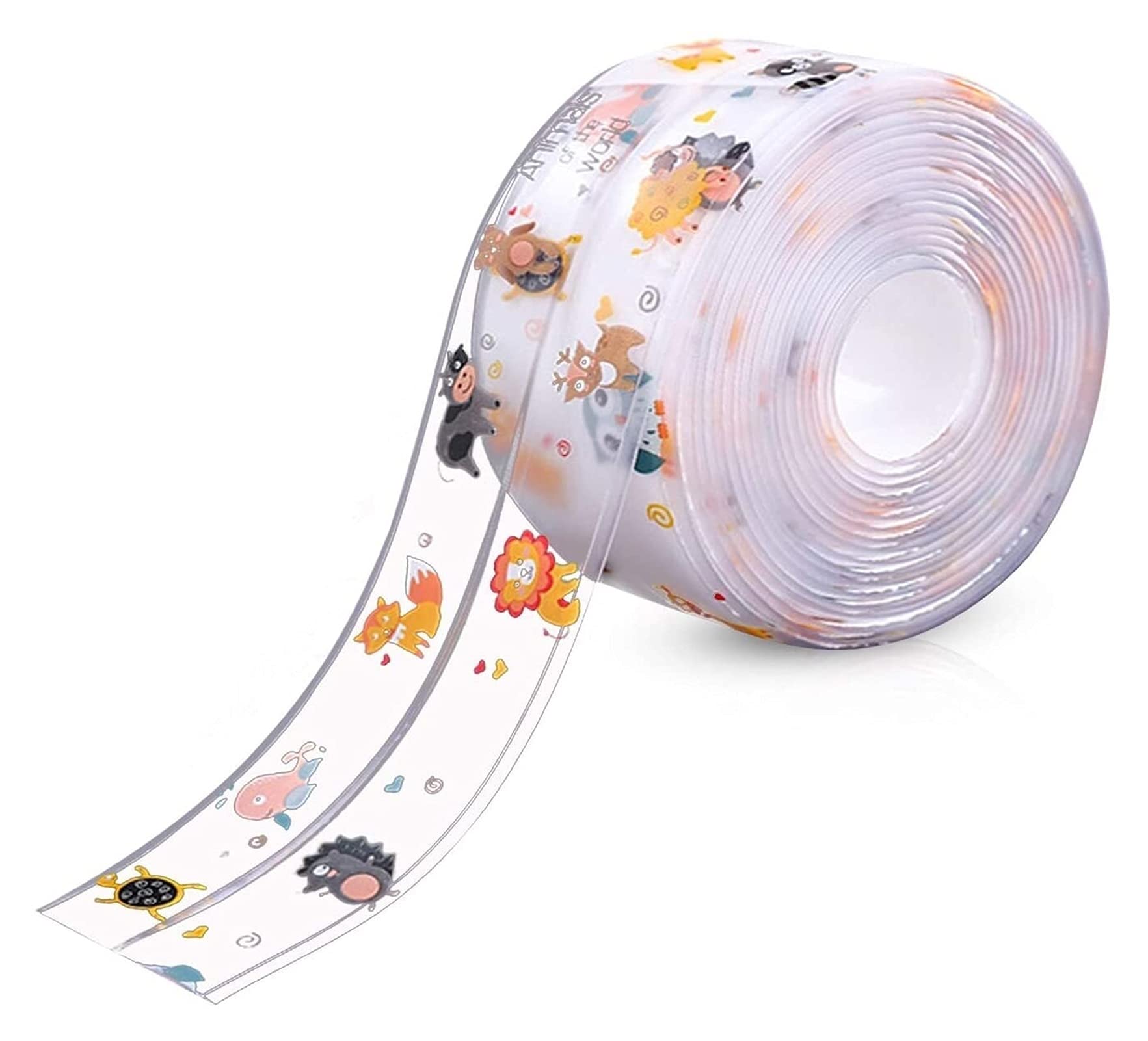 2-Pack Waterproof Self-Adhesive Sealant Tape – Transparent PVC Edge Strip for Kitchen, Bathroom, Sink, Toilet, and Wall Corners – Easy to Cut and Clean (Pattern1)