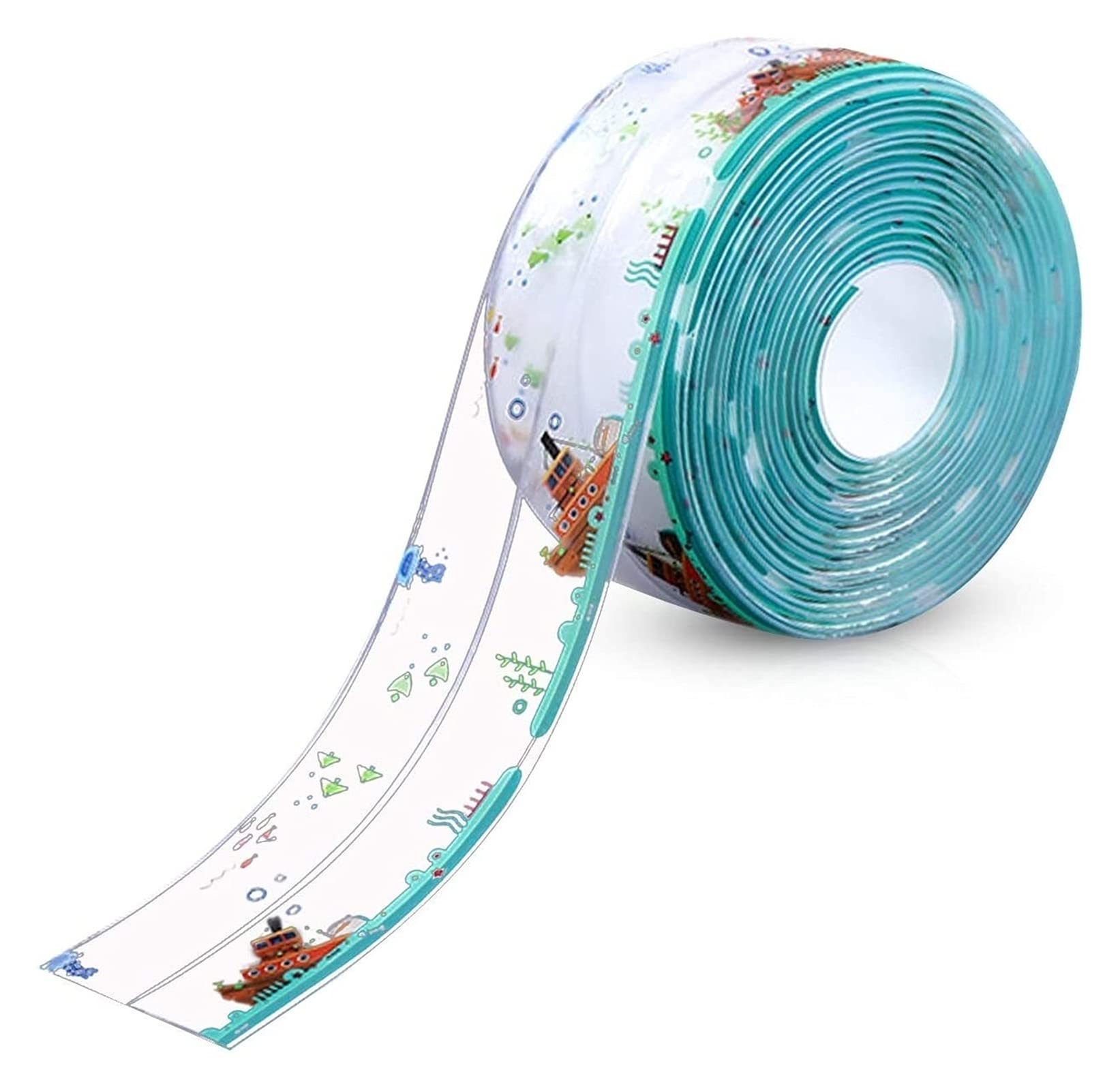 2-Pack Waterproof Self-Adhesive Sealant Tape – Transparent PVC Edge Strip for Kitchen, Bathroom, Sink, Toilet, and Wall Corners – Easy to Cut and Clean (Pattern2)