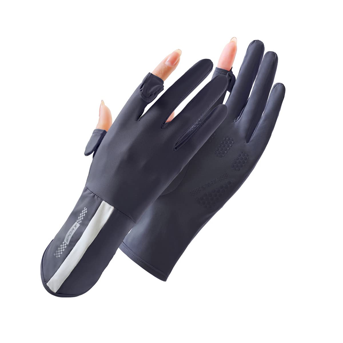 UV Protective Driving Gloves for Women – UPF 50+ Sunscreen Gloves with Touchscreen Function & Anti-Slip Palm, Long Cuff for Hiking, Cycling, Fishing, Golfing (Black)