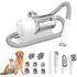 All-in-One Pet Grooming Vacuum Kit with Electric Clipper & Brushes for Dogs and Cats, Low Noise & Strong Suction (Grey)