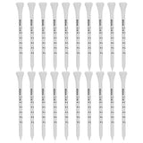 Golf Tee Pack of 100 with Measurement Scale – White Plastic Tees for Driving Range, Practice & Tournament Use (White)