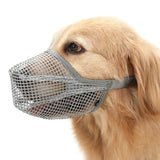 Soft Mesh Dog Muzzle for Small Medium Large Dogs – Breathable Adjustable Anti-Bite Chewing Guard with Overhead Strap – Fits Labrador, German Shepherd, Golden Retriever – 5 Sizes (Grey,L) 