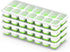 4-Pack Ice Cube Trays with 14-Cavity Design, Flexible Silicone Bases, Removable Lid, Stackable Structure, and Easy-Press Release for Home Freezer Use—Ideal for Drinks, Smoothies, and Meal Prep (Green)