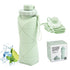 Collapsible Silicone Water Bottle 600ML – Foldable, Leak-Proof, BPA-Free, Portable Outdoor Sports Bottle with Carrying Strap – Compact Design for Hiking, Gym, Travel (Green)