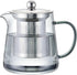 Glass Teapot with Removable Stainless Steel Infuser, Heat-Resistant Body, Secure Lid, and Ergonomic Handle—Ideal for Loose Leaf, Flower, Herbal, and Bagged Teas—Compact Design for Home, Office, or Travel Use (Silver)