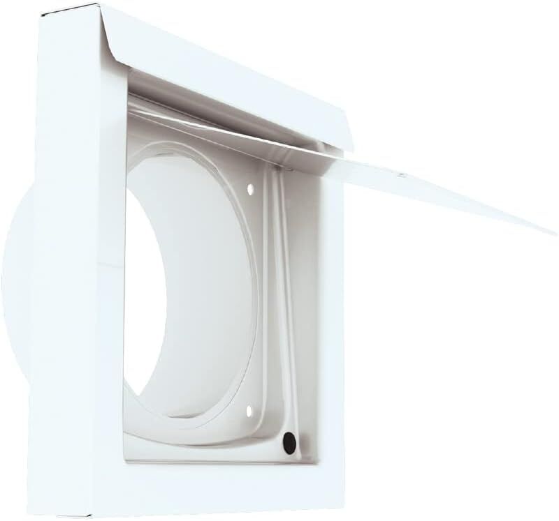 White 4-Inch Dryer Vent Cover – Outdoor Wall Exhaust for Clothes Dryer & Bathroom Fan | Durable Galvalume Steel with Quiet Damper | Other Colours Available In-Store