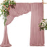2 Pack Elegant Chiffon Wedding Arch Draping Fabric Panels for Outdoor Ceremony Backdrop and Party Decoration (Dusty Rose)