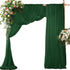 2 Pack Elegant Chiffon Wedding Arch Draping Fabric Panels for Outdoor Ceremony Backdrop and Party Decoration (Emerald green)