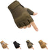 Tactical Fingerless Gloves with Knuckle Protection – Breathable Outdoor Gloves for Shooting, Hunting, Cycling, and Training (Green,L)