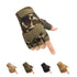 Tactical Fingerless Gloves with Knuckle Protection – Breathable Outdoor Gloves for Shooting, Hunting, Cycling, and Training (Green Camouflage,S)