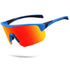 High-End Polarized Sports Sunglasses for Men Women – UV400 Protection, Anti-Fog, Lightweight TR90 Frame, Removable Lens, Ideal for Cycling, Running, Fishing, Golf (Blue & Red)