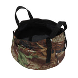 Collapsible Outdoor Bucket with Handles – Foldable Water Container for Camping, Fishing, Travel & Washing, Durable Waterproof Polyester Basin (Camouflage)