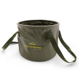 Multi-Use Collapsible Bucket – Foldable Camping Container with Dual Handles, 10L/20L Capacity, Supports 22 lbs or 44 lbs, Waterproof PVC Mesh for Fishing, Washing, Picnics & Outdoor Use (Forest Green,Large)