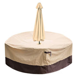 Round Patio Furniture Cover with Umbrella Hole: Waterproof 4-Season Protector for Garden, Balcony Table & Chair Sets(240x60 cm LxH)
