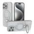Magnetic Shockproof Case with 360-Degree Rotating Ring Stand for iPhone 16 Pro Max – Slim Protective Phone Cover with Airbag Corners and Wireless Charging Support for Home, Office, Travel and Daily Use (Grey) 