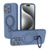 Magnetic Shockproof Case with 360-Degree Rotating Ring Stand for iPhone 16 Pro Max – Slim Protective Phone Cover with Airbag Corners and Wireless Charging Support for Home, Office, Travel and Daily Use (Blue) 