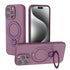 Magnetic Shockproof Case with 360-Degree Rotating Ring Stand for iPhone 16 Pro Max – Slim Protective Phone Cover with Airbag Corners and Wireless Charging Support for Home, Office, Travel and Daily Use (Purple) 