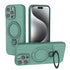 Magnetic Shockproof Case with 360-Degree Rotating Ring Stand for iPhone 16 Pro – Slim Protective Phone Cover with Airbag Corners and Wireless Charging Support for Home, Office, Travel and Daily Use (Green) 