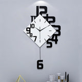 Modern Diamond Wall Clock – Creative 3D Design Silent Quartz Wall Clock for Living Room, Bedroom, Office, Home Decor, Battery Operated (Black-White)