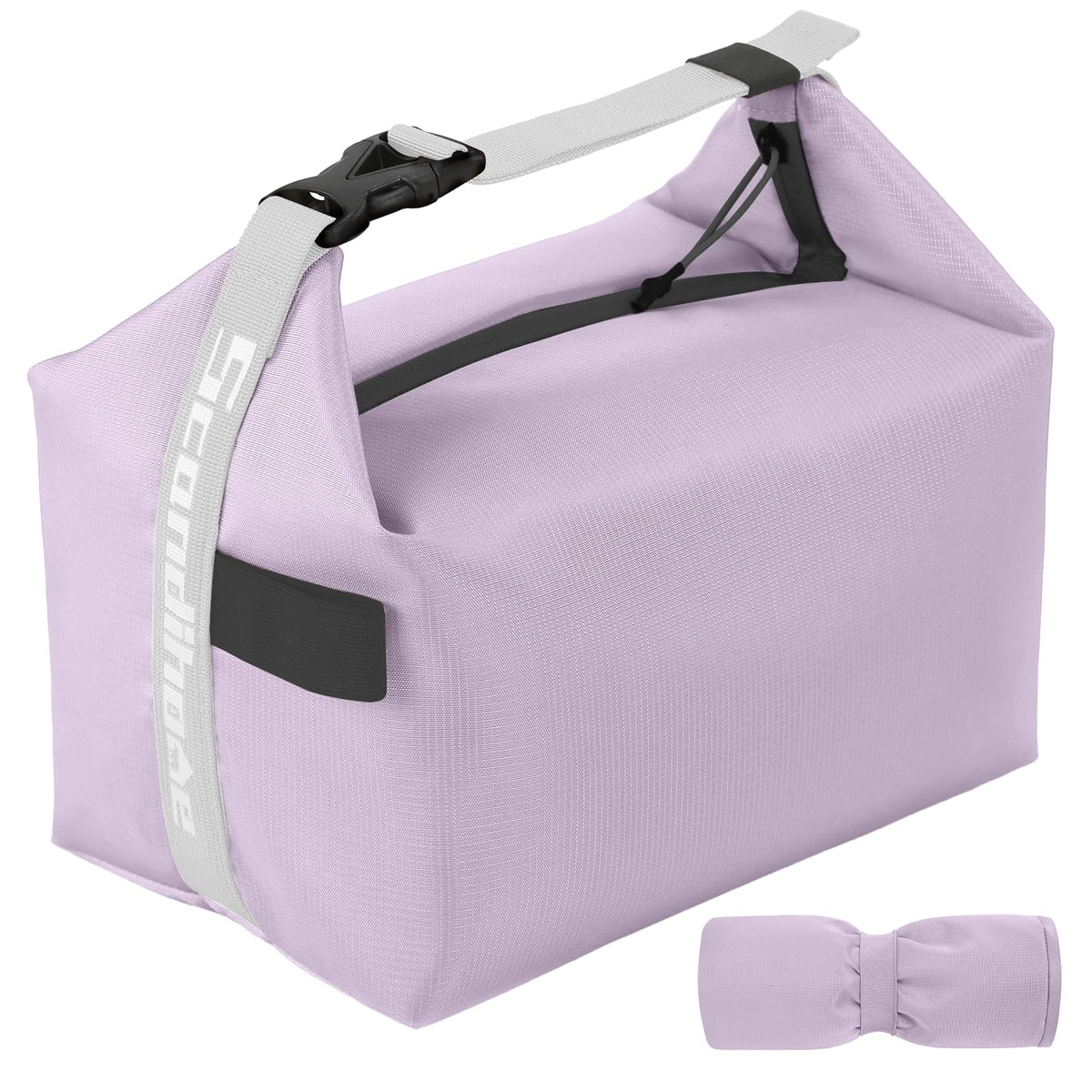 Foldable Lunch Bag – Reusable Insulated Cooler Tote with Waterproof Zipper, Leak-Proof Design, Lightweight & Compact, Ideal for Work, School, Picnic, Travel (Purple)