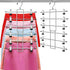 6-Tier Metal Clothing Organizer Hanger with 12 Adjustable Clips, 360° Swivel Hook, Foldable Design, and Rubber-Tipped Grips for Pants, Skirts, Bras, Sweaters, and Scarves—Space-Efficient Closet Solution (1pack)