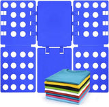 Adjustable Clothes Folding Board for T-Shirts, Pants & Towels, Durable PP Plastic Laundry Organizer with Reinforced Buckles (Blue)