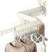 Wall-Mounted Folding Drying Rack with Windproof Holes & Retractable Rod for Balcony, Bathroom & Indoor Use (White)
