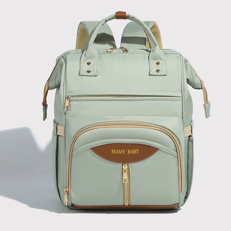 Stylish Mom Backpack with Insulated Bottle Pocket – Multi-Compartment Diaper Bag, Anti-Theft Phone Pocket, Large Capacity Baby Organizer, Travel Backpack for Moms (Green)