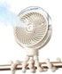 Portable Misting Stroller Fan with 4 Speeds & 360° Adjustable Tripod, Quiet Rechargeable Baby Fan for Travel, Outdoor, Car Seat, Beach (Beige)