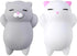 2 PCS Mini Cat Squishy Toy for Office & Classroom – Soft Silicone Stress Reliever to Calm Anxiety (Grey & White) 
