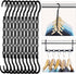 10-Pack Black Space-Saving Hanger Connectors—5-Slot Design for Vertical & Horizontal Use—Organize Shirts, Sweaters, Jackets—Compact Closet Organizer for Apartments, Dorms, Small Spaces (Black)