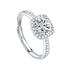 Elegant Square Moissanite Ring – 1 Carat Halo Design in S925 Sterling Silver | Adjustable Band for Women | Perfect Gift for Birthday, Anniversary or Everyday Elegance