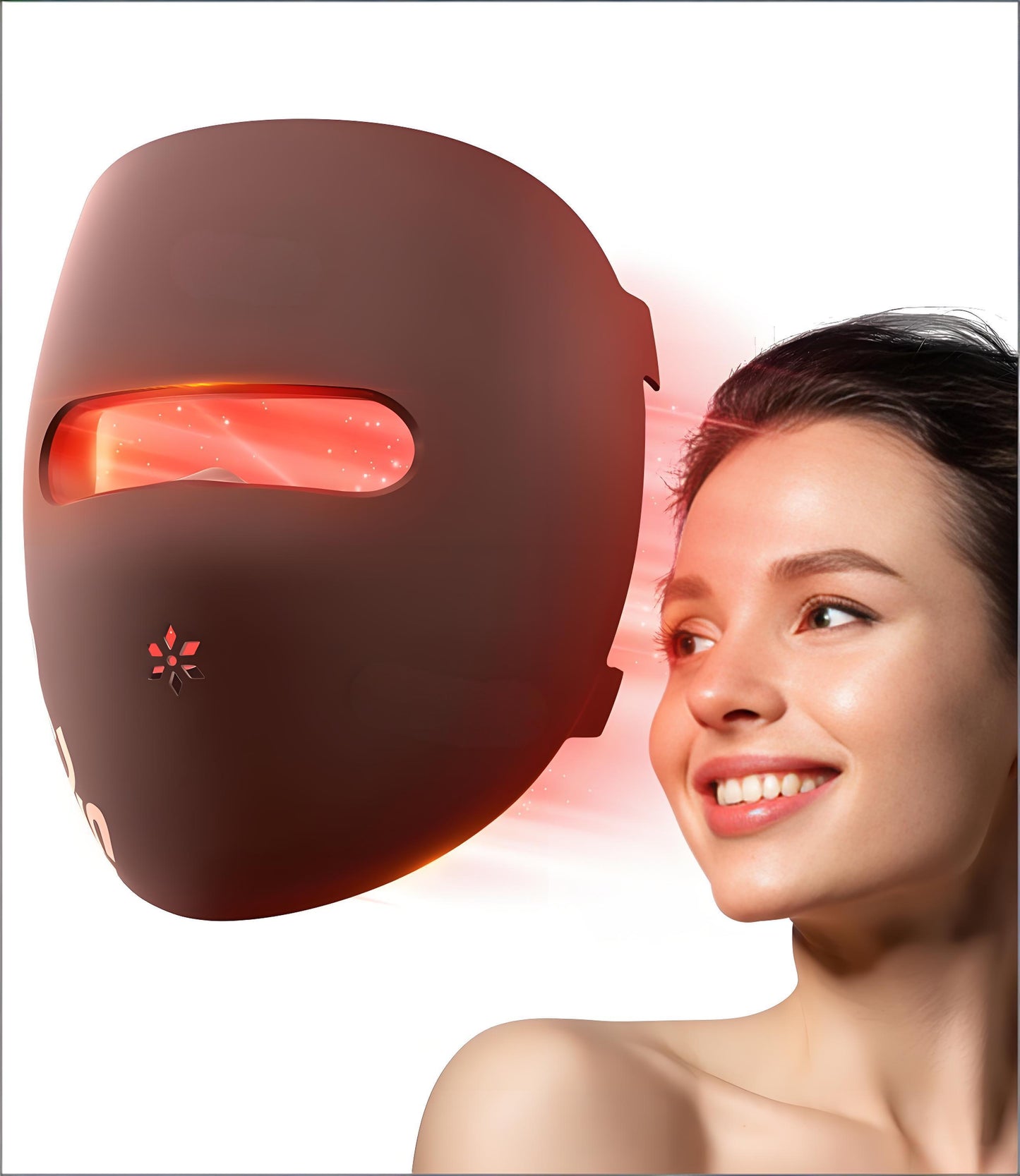 High-Performance 3D LED Beauty Mask – 4 Light Modes, 328 LEDs, Wireless Operation, Adjustable Timer, Lightweight & Flexible Fit – Reveal Radiant Skin (Brown)