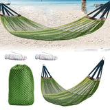 Outdoor Nylon Hammock with Tree Straps – Portable Mesh Hanging Bed for Camping, Beach, Garden, Lightweight & Durable Swing Chair (Green)