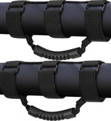 2-Pack Heavy Duty Roll Bar Grab Handles for Jeep Wrangler & Off-Road Vehicles, Easy Install Non-Destructive Safety Grip for Entry Exit (Black)