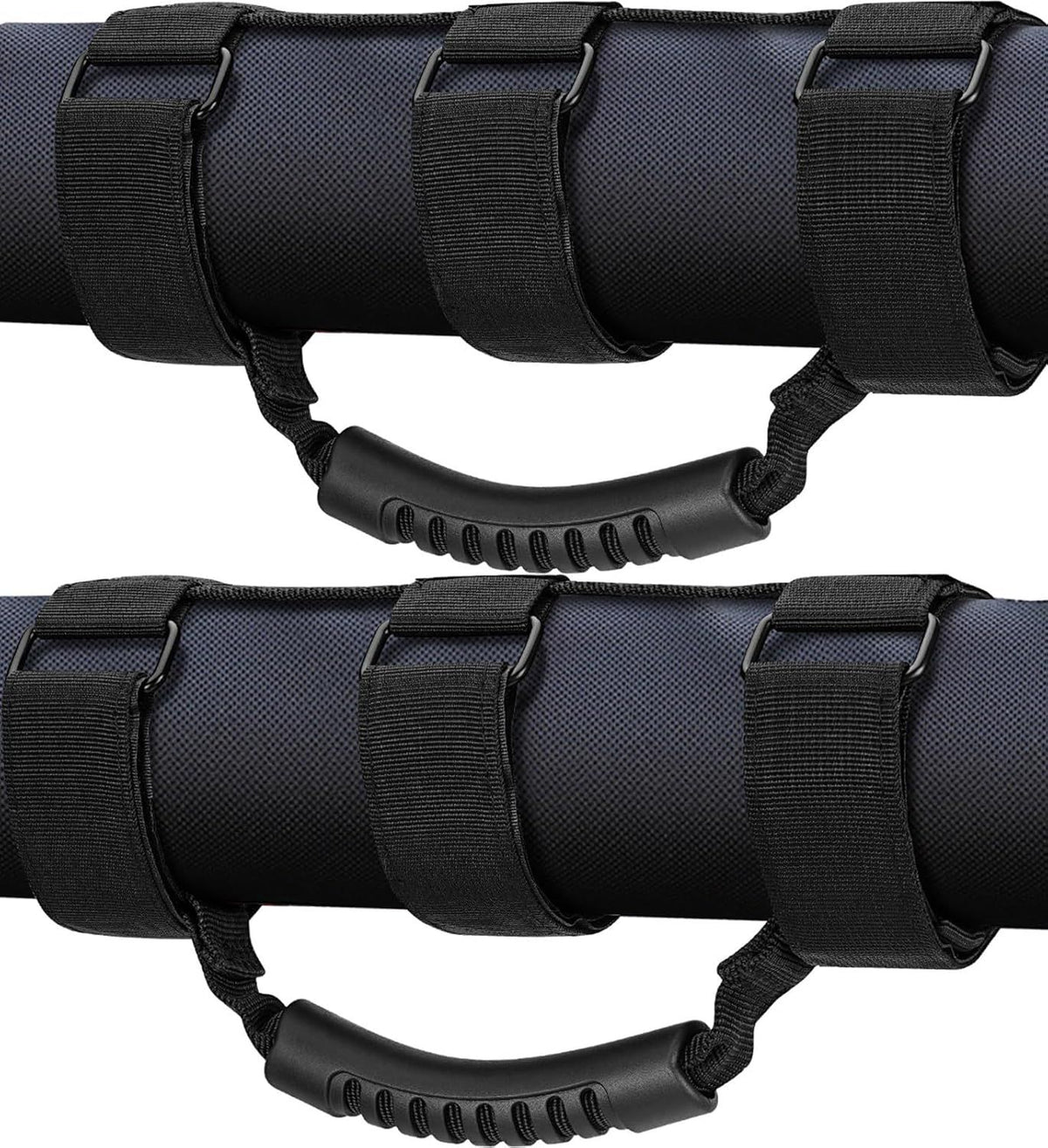 2-Pack Heavy Duty Roll Bar Grab Handles for Jeep Wrangler & Off-Road Vehicles, Easy Install Non-Destructive Safety Grip for Entry Exit (Black)