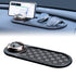 2-in-1 Car Dashboard Anti-Slip Mat with 360° Rotating Phone Holder – Holds Phone, Sunglasses & Keys, Spring-Clamp Grip, Non-Slip Silicone, Universal Fit (Grey- Silver)