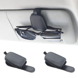 2-Pack Car Sun Visor Sunglasses Holder – Magnetic Flip Cover, PU Leather Eyewear & Card Organizer, Easy One-Hand Open, Scratch-Free, Universal Fit for All Vehicles (Black)