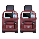Car Back Seat Organizer with Foldable Table Tray – Universal Rear Seat Storage Bag, Multi-Pocket Holder for Tablet, Drinks & Essentials (Red)