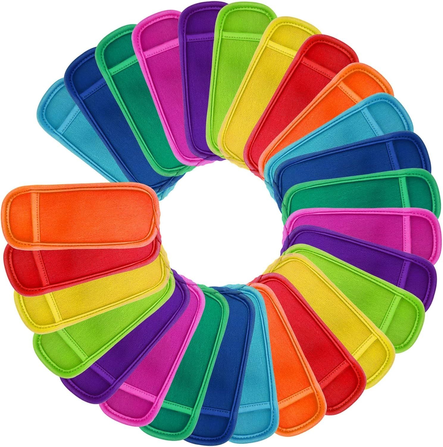 Reusable Neoprene Popsicle Sleeves for Summer Parties, Pool Days & Outdoor Events – 27-Pack in 9 Vibrant Colors (Multicolor)