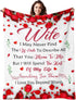 Romantic Rose Print Fleece Blanket for Wife, Soft Cozy Throw for Valentine’s Day Anniversary Christmas Gift, Warm Snuggle Blanket with Love Message (50”*60”)