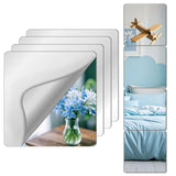 Shatterproof Acrylic Mirror Tiles – 4-Pack Wall Stickers for Kids, Home Gym, Bedroom & Bathroom, Easy Peel-and-Stick Decorative Mirrors with Double-Sided Tape (Silver,8" x 8")