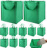 10 Pack Heavy Duty Reusable Grocery Bags with Reinforced Bottom, Large Capacity Shopping Totes for Supermarket & Storage (Green)