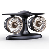 Dual Turbine Desk Fan with Aircraft Design – Wireless, Quiet, 3-Speed Touch Control for Home, Office, Bedroom, Portable Cooling (Black)
