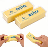 2 PCS Giant Butter Stick Squishy Toy for Office & School – Slow Rising Stress Reliever to Calm Anxiety (Yellow)