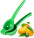 Manual Citrus Squeezer with Built-in Strainer, Non-Slip Handle & Grooved Press Head—For Lemons, Limes, Oranges—Easy Hand Juicing Tool for Cocktails, Dressings, Marinades—Includes Usage Guide (Green)
