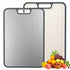 Dual-Sided Kitchen Cutting Boards with Titanium-Look & Textured PP Surfaces, Juice Groove, Grinding Area, Non-Slip Edges, and Integrated Handles—For Separating Raw/Cooked Foods and Efficient Meal Prep